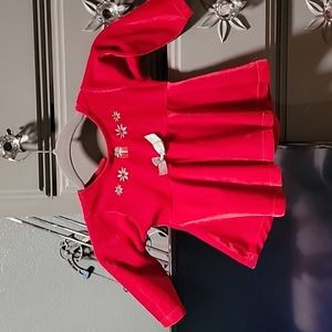 Toddlers red velvet Christmas top